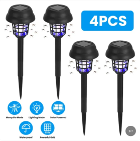 Solar Powered Wooden Stake Outdoor Decorative Landscape Light