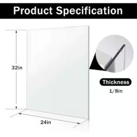 Clear Acrylic Sheet, 0.125Inch Thick (Option: 24x32in)